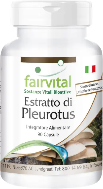 Pleurotus Estratto 500Mg 1 Mese VEGAN Alto Dosaggio 90 Capsule Estratto Di Fungo