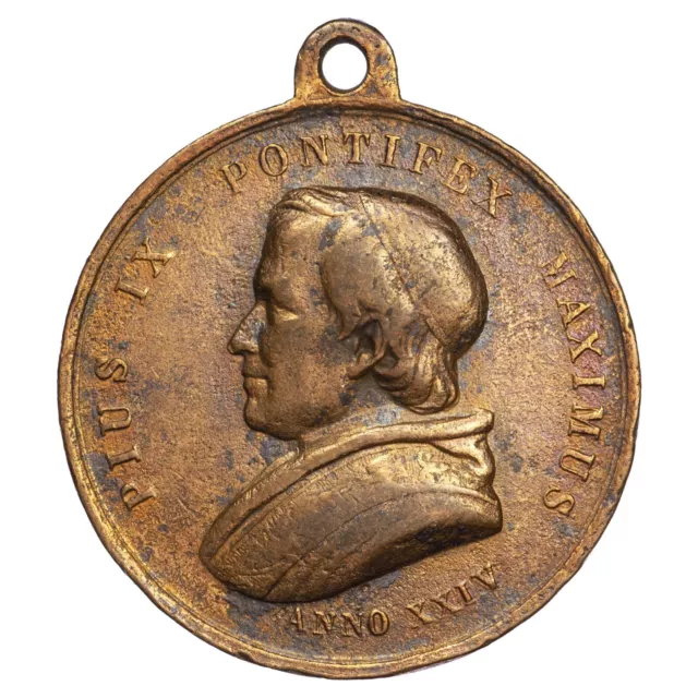 Vaticano medaglia papale 1869 Pie Pius Ix Anno Xxiv Concilium Rame