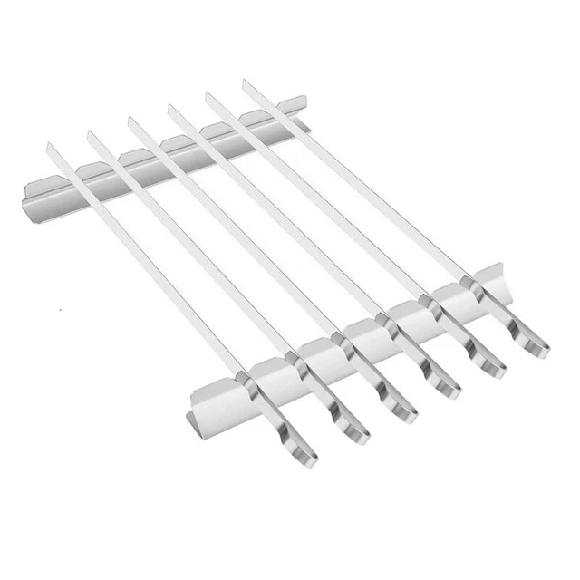 Pinchos de barbacoa de acero inoxidable - pinchos robustos con marco de parrilla para carne, J6