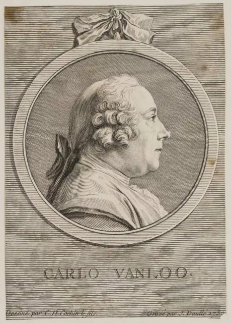 DAULLE (*1703) nach COCHIN (*1715), Französischer Maler Carlo Vanloo,  1756, KSt