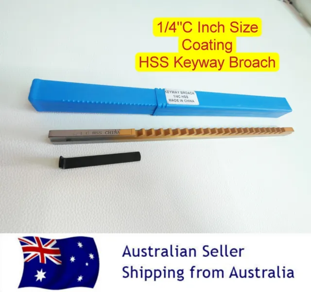 1/4" C Coating Push Type Keyway Broach Cutter Inch Size HSS Cutting Tool