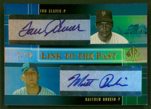 2004 SP Prospects TOM SEAVER MATT DURKIN RC Link to the Past Dual Auto Rare #/50