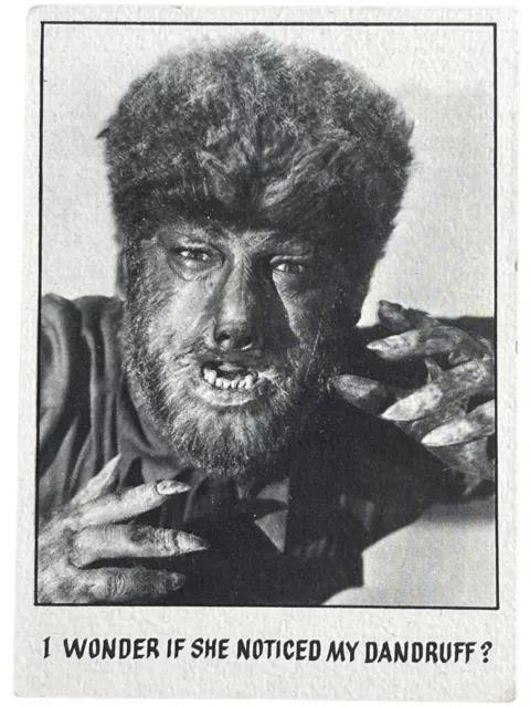 Vtg 1973 Wolfman Monster Creature Feature You’ll Die Laughing #35 B/W Trade Card