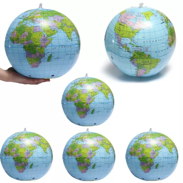 40Cm Inflatable World Globe Map Ball Earth Geography Blow Atlas Educational  Toy 