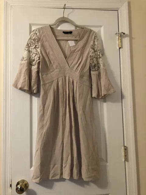 BCBG MAXAZRIA Womens 100% Silk Lace Shift Dress Sz 4. NWOT