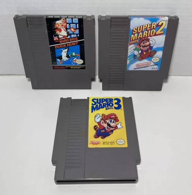 Super Mario Bros. 1 2 3 TRILOGY -- NES Nintendo Original Games CLEAN TESTED