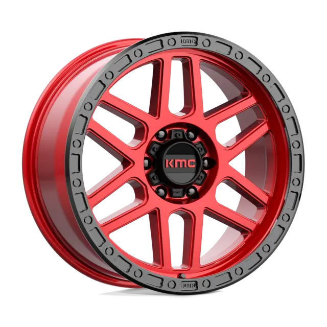 1 New 20X9 KMC KM544 MESA Candy Red With Black Lip 6X139.7 ET18 wheel/rim