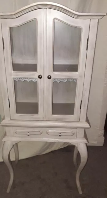 Armoire French Antique Style Cabinet Dresser cream beige chic vintage stunning!!