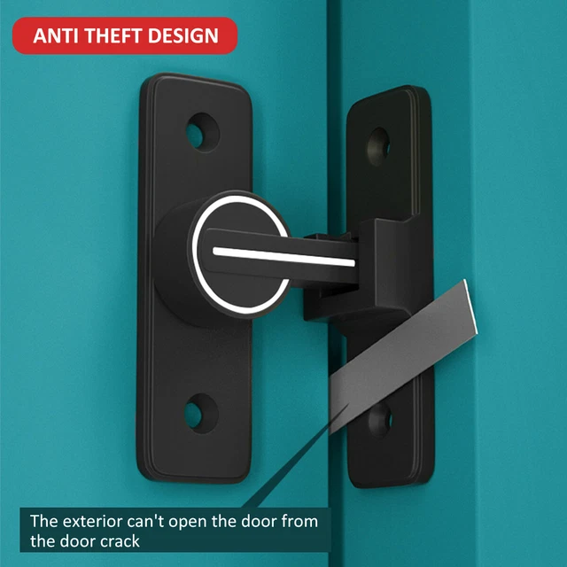 Barn Door Lock 90 Degree Luminous Sliding Door Latch Lock Heavy Duty Zinc CaxqM