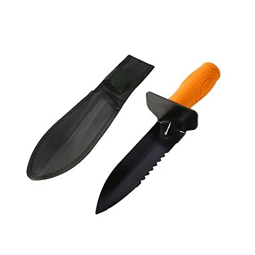 NUOSWEK Metal Detecting Shovel Double Serrated Edge Digger Tool with Belt She...