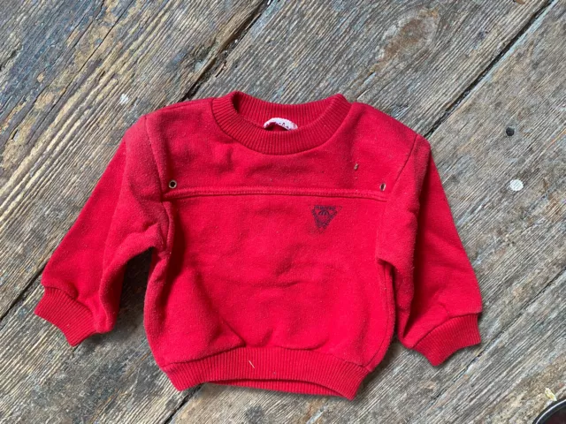 Vintage Sweatshirt Toddler Girls Boys Red Kids Top Sportswear 1 Year / 12M