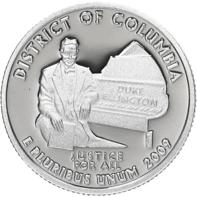 2009 S Territories Quarter District Of Columbia Gem Proof Deep Cameo 90% Silver