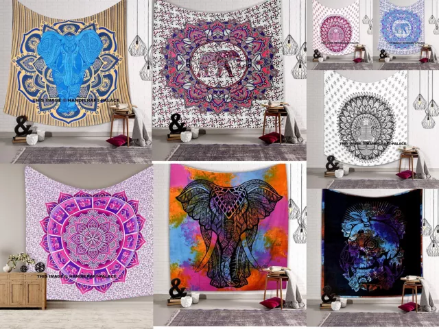 Mandala de India Colcha Tapiz Hippie Tapiz Bohemio Hoja Decoración Manta