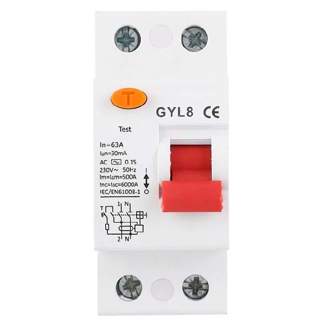 Disjoncteur GYL8 2P 230 VAC dispositif de protection électrique large applicati