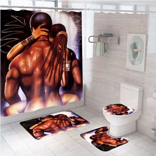 African Woman Bathroom Sets,  Shower Curtain Sets