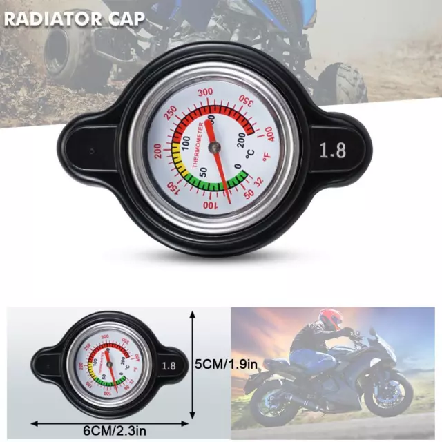 High pressure radiator Cap with Temperature Gauge 1.8 Bar Radiator Cap 25.6Psi'