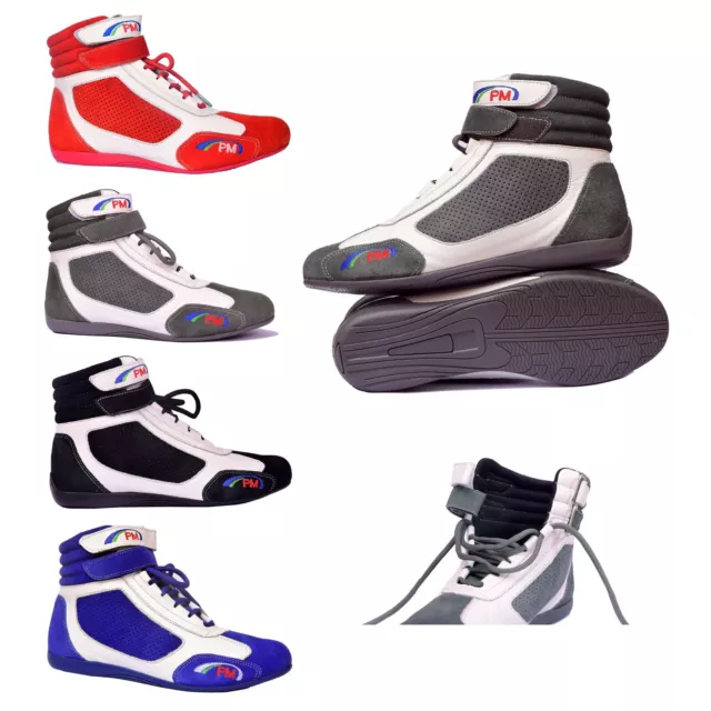 High Quality Leather Karting Boots Sim Racing Shoes Motorsport Adult & Kids Size