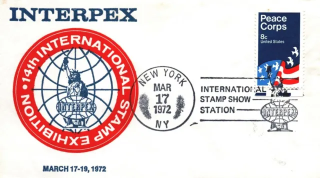 INTERPEX 14th INTERNATIONAL STAMP EXHIBITION CACHET COVER NEW YORK 1972