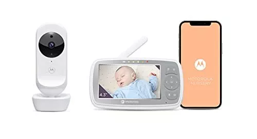 Motorola VM44 Connect - Wi-Fi Babyphone mit Kamera - 4,3 Zoll Video Baby Monitor