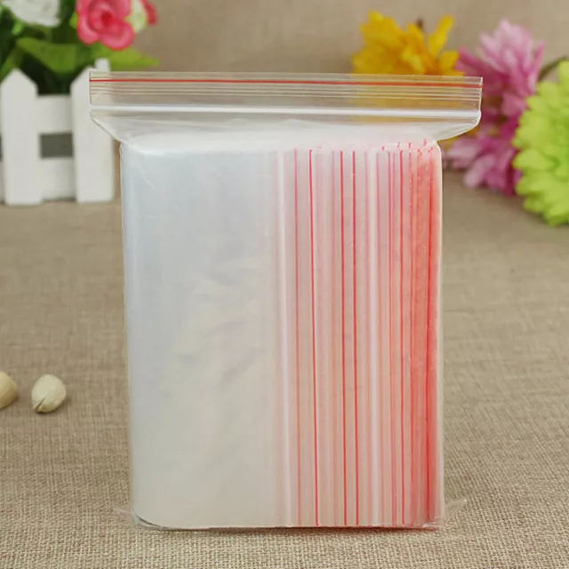 100 Pcs Grip Seal Bags Self Resealable Mini Grip Poly Plastic Clear Zip Lock