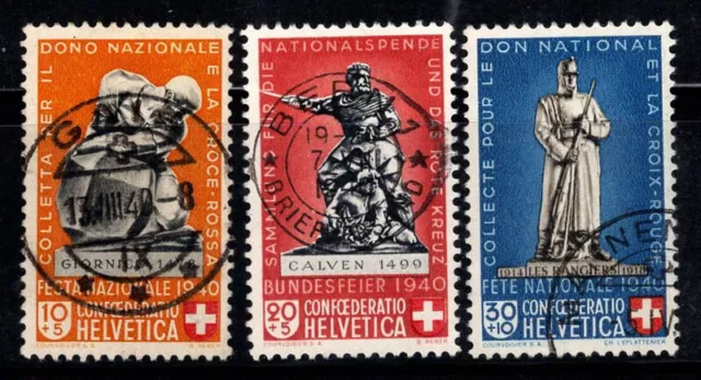 Schweiz 1940 Mi. 365-366 Gestempelt 100% Pro Patria, Denkmäler, Skulptur