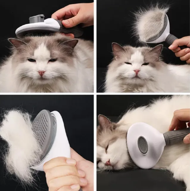 Pet Deshedding Self Cleaning Brush US Hair Remover Dog Cat Comb Grooming Massage