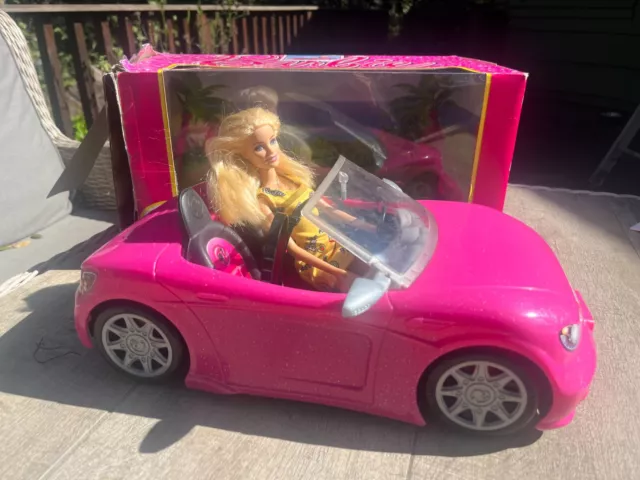 Mattel Barbie Car Hot Pink Convertible Sports Car Vehicle 2 Seater 2016 Toy