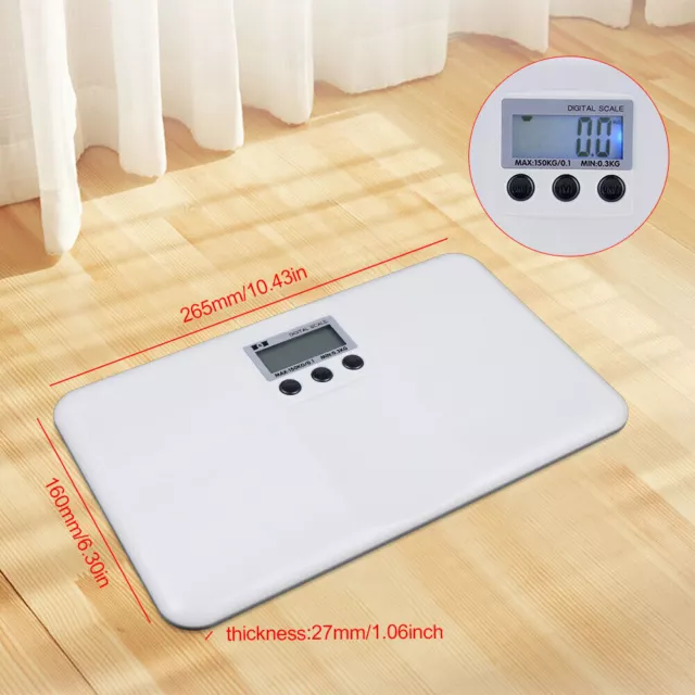 0.3KG-150KG LCD Digital Pet Scale Especially for Kitten Puppy & Pet -White Mini