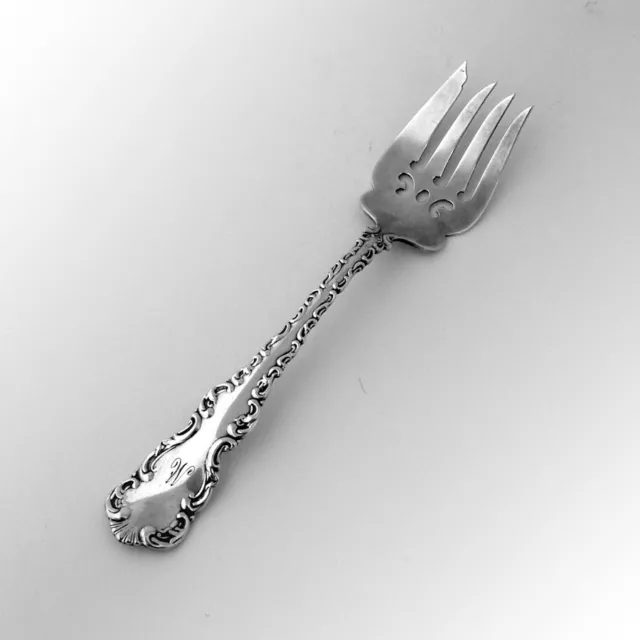 Louis XV Cold Meat Fork Birks Sterling Silver Mono M