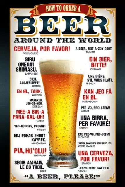 Beer : How to Order Around The World - Maxi Poster 61cm x 91.5cm new and sealed