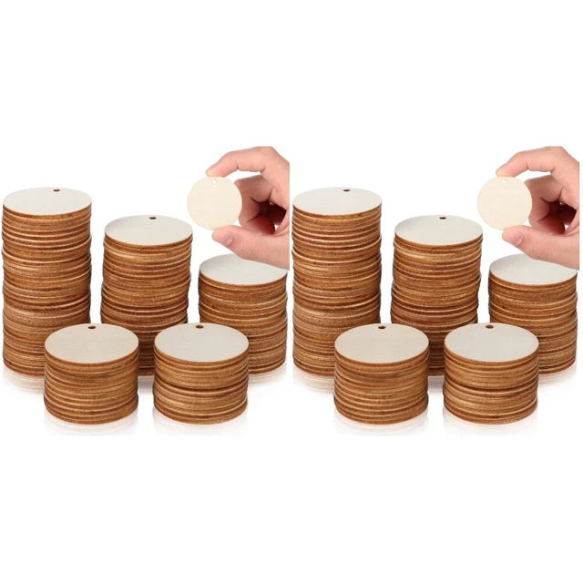 200 piezas de fabricación de joyas de discos de madera tablero de madera de Navidad