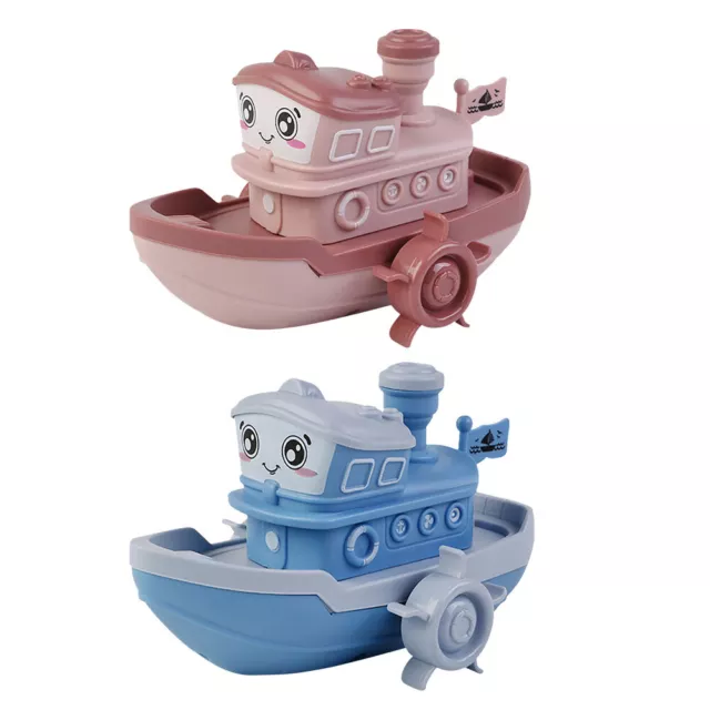 fr Cartoon Ship Wind Up Clockwork Boat Toy Kids Baby Bath Water Educational Toys