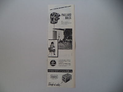 advertising Pubblicità 1960 CINEPRESA BOLEX PAILLARD B8L B 8 L 