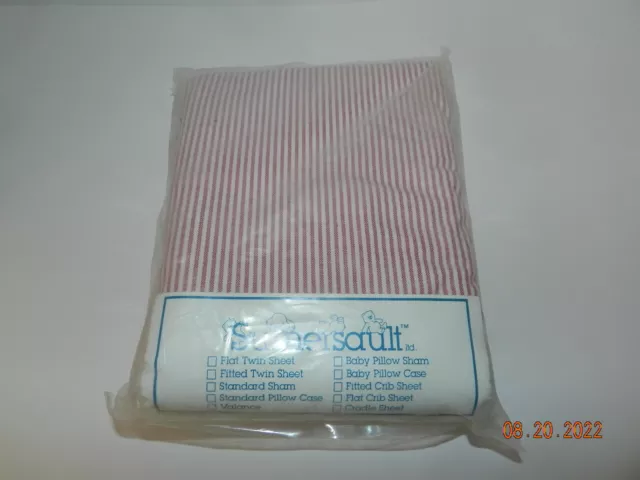 NIP SUMERSAULT RED and White Stripe Fitted CRIB Sheet 100% Cotton NEW