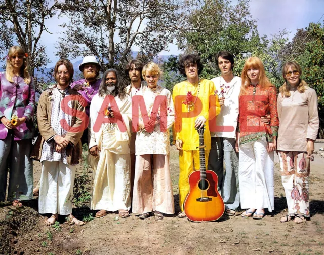 The Beatles Visit India in 1968 - 8" X 10" Photo