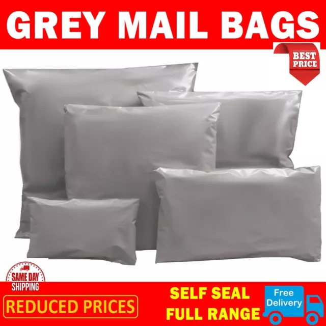 50 BAGS - 9" x 12" STRONG POLY MAILING POSTAGE POSTAL QUALITY SELF SEAL GREY