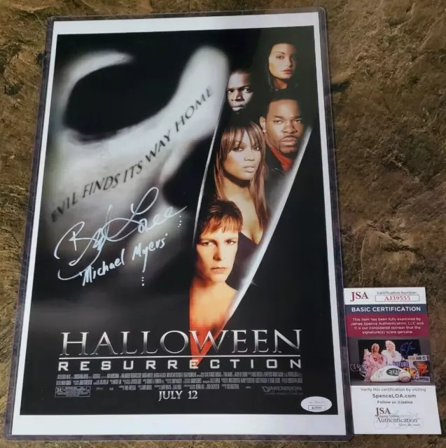 Halloween Resurrection Autographed 11x17 Poster Michael Myers Brad Loree JSA #2 Halloween Resurrection Autographed 11x17 Poster Michael Myers Brad Loree JSA #2