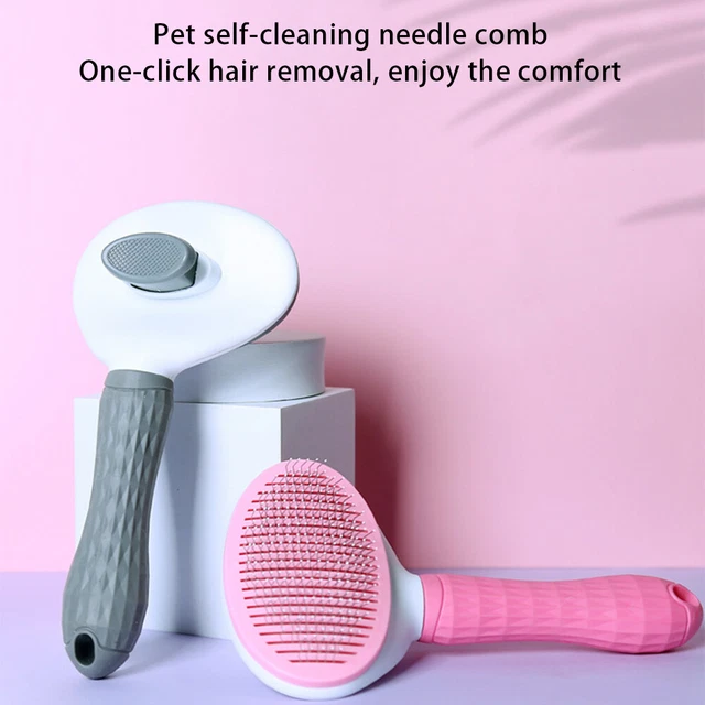 Pet Hair Remover Dog Cat Comb Grooming Massage Deshedding Self Cleaning Brush