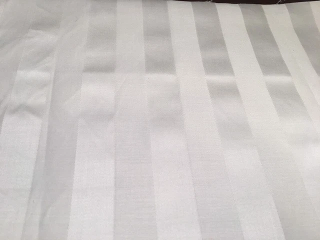 4 Yds - Vintage White on White Wide Stripe Fabric- 54" wide