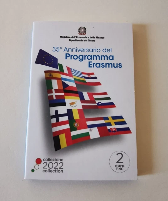 Coincard Pièce 2 Euro Commemorative Erasmus Italie 2022
