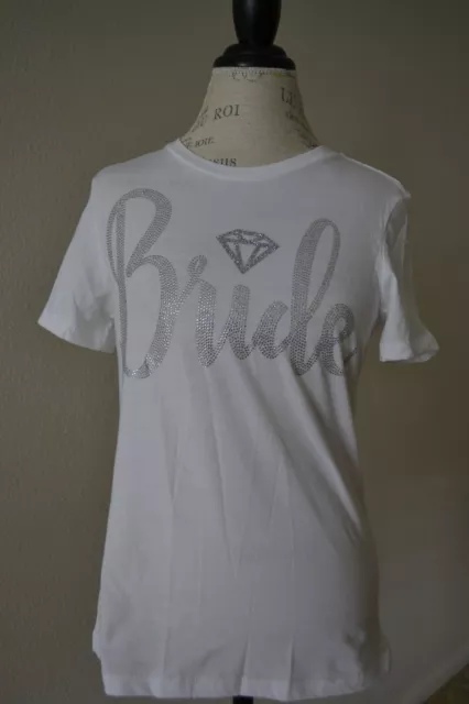 Womens Small White  Bride  tee shirt