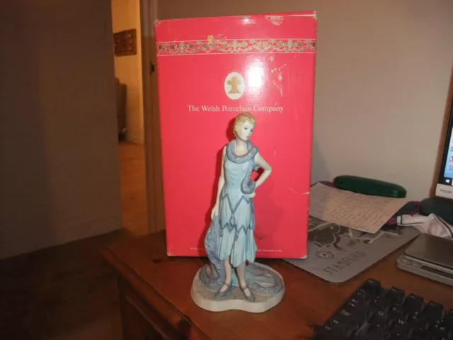 Superb Figurine Emily By Welsh Porcelain Company In Bisque Porcelain