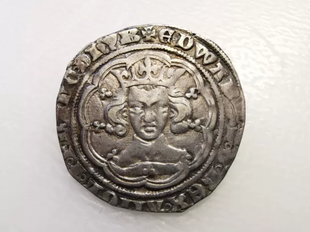 Edward III, Silver Groat, Pre-Treaty, Class E (1354-55AD), London, AVF, BA2903