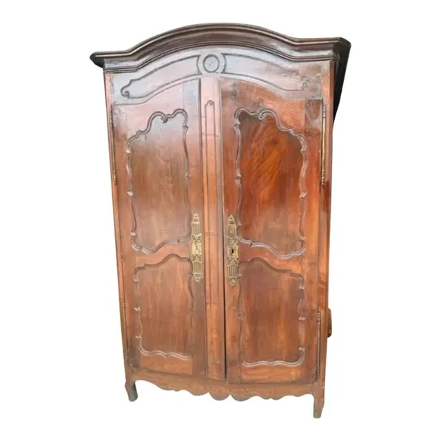 French Antique Large Louis XV Armoire in Walnut Circa 1750