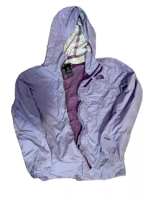 The North Face Hyvent Rain Jacket Girls Kids Youth Purple 10/12