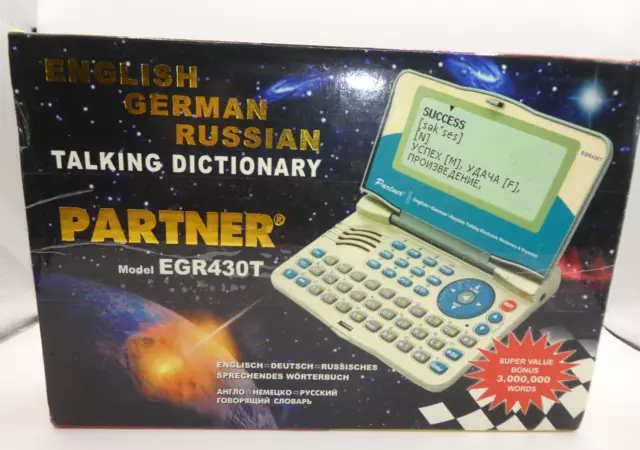 Ectaco Partner TALKING Dictionary English Germen Russian EGR430t New Old Stock