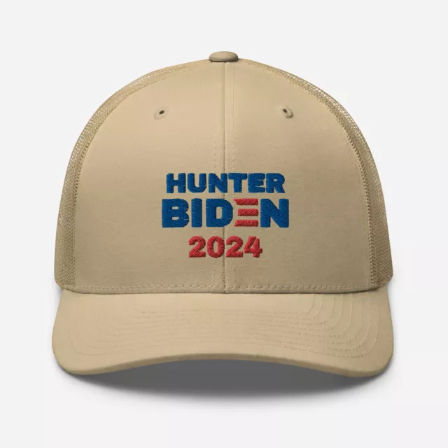 HUNTER BIDEN 2024 Hat, Embroidered Mesh Trucker Cap, Funny Political