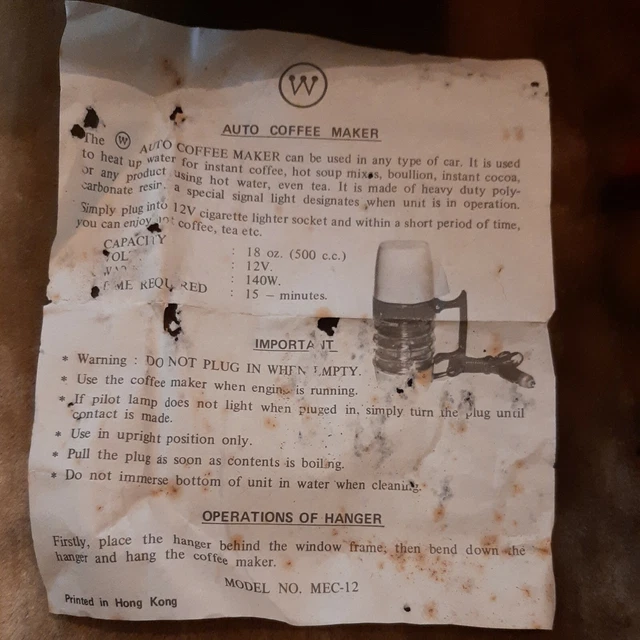 RETRO VINTAGE AUTO Coffee MakerCar CaravanCampervan 70s 80s £9.99