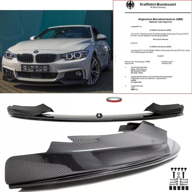 Frontspoiler Sport-PEFORMANCE Carbon Glanz passt für BMW F32 F33 F36 mit M-Paket