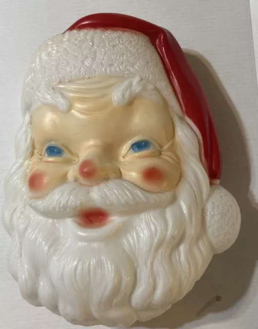 Vtg  1968 EMPIRE 17" Hanging Santa Face Lighted Christmas BLOW MOLD With Cord